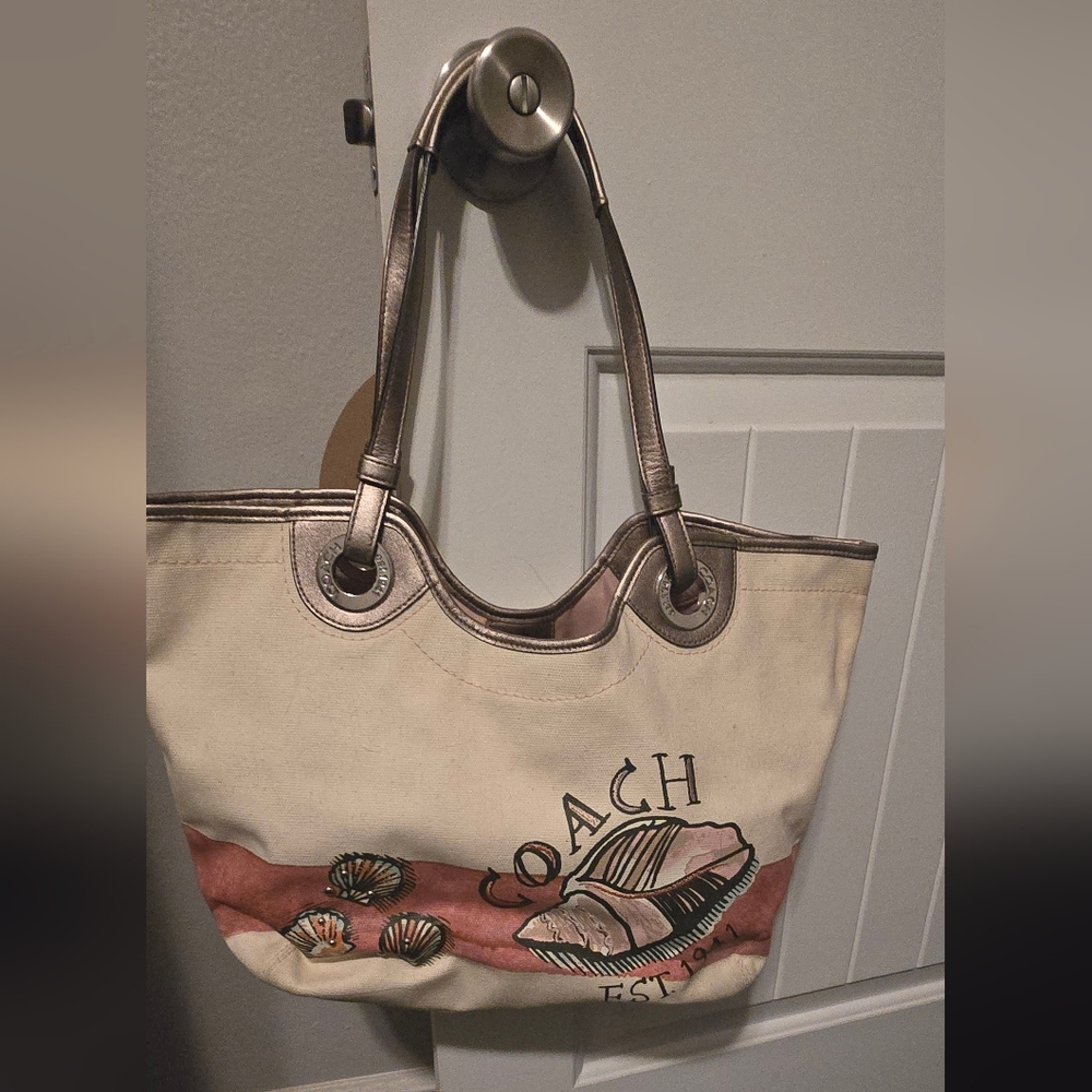 Coach Seashell Beach Canvas Tote